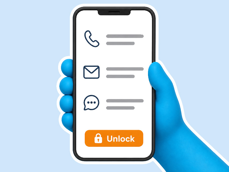 Tradeltop contact details ready to unlock on a phone